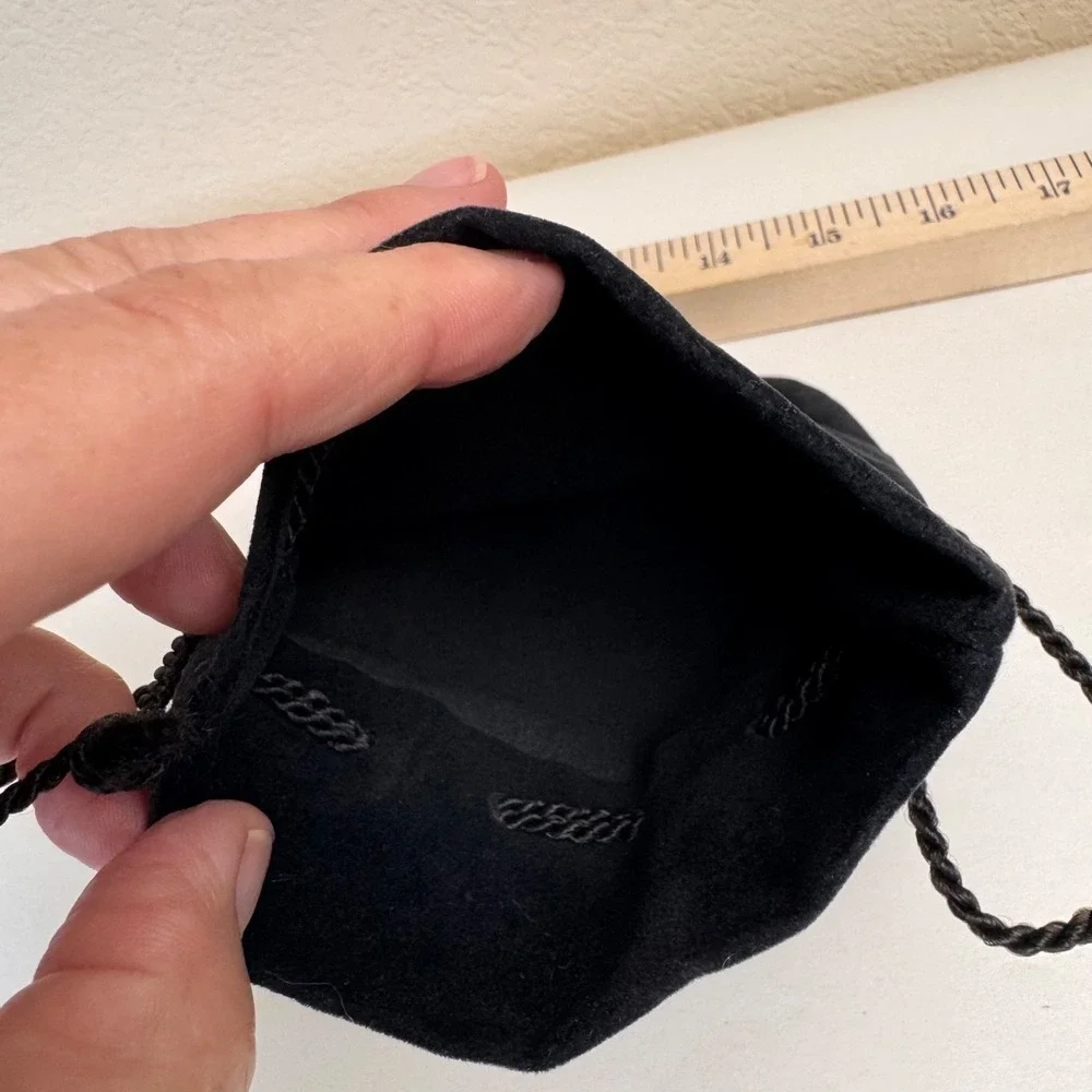 Swarovski Dust Bags Lot of 2 Black Velvet Drawstring Jewelry Pouches Vintage